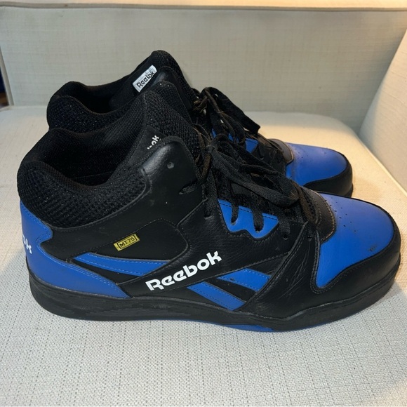 REEBOK RB4166 WORK MEN'S HIGH TOP CUSHGUARD BLACK/BLUE BOOTS Size 12W - Picture 6 of 11